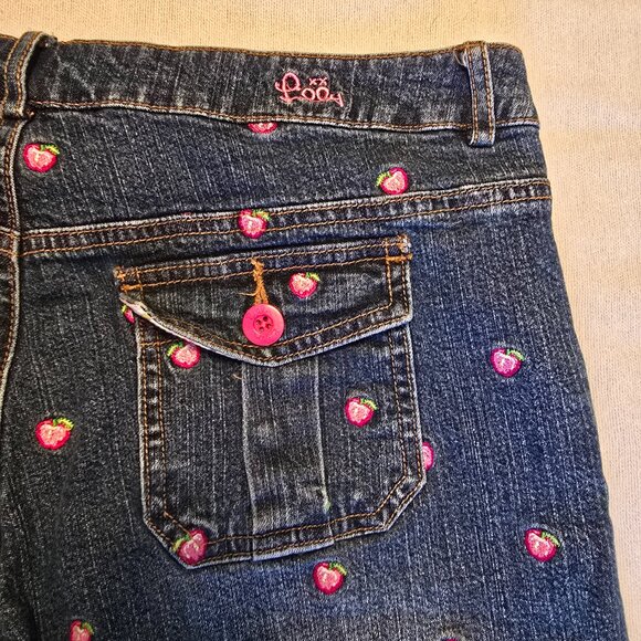 Lilly Pulitzer Women 6 Embroidered Strawberries Stretch Shorts Jean Cut Off - Picture 13 of 16